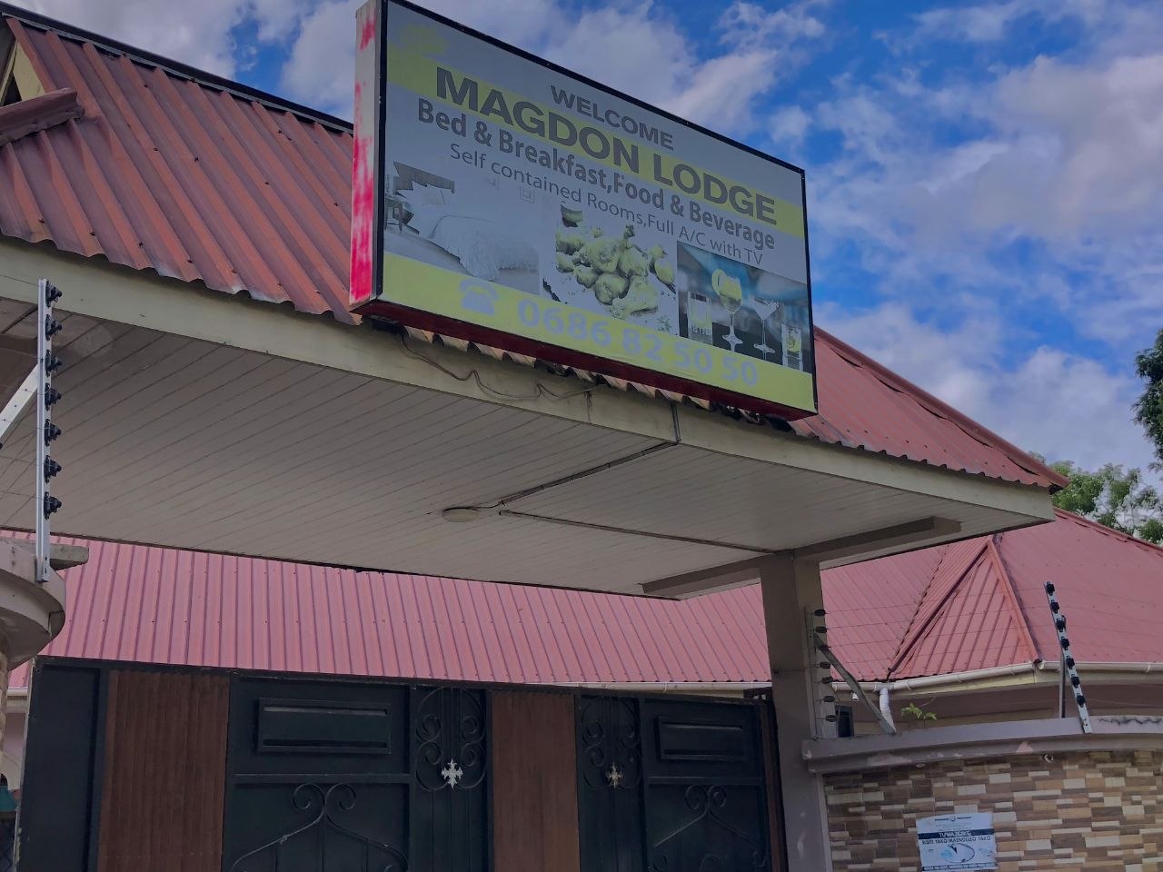 Magdon Lodge signboard — bed & breakfast